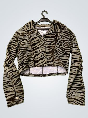 Patriale Zebra Print Cropped Jacket