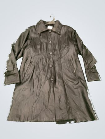 Black Leather Trench Coat