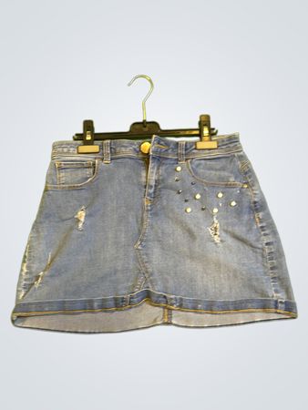 Unbranded Denim-Minirock mit Verzierungen