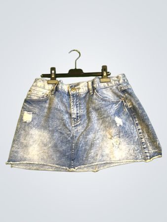 Denim Co. Zerrissener Denim Minirock