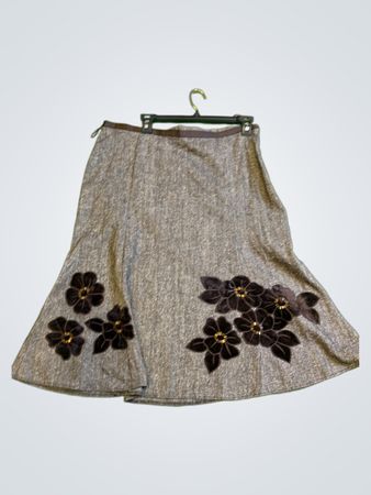 F&F A-Linien-Midikleid mit floralem Schmuck