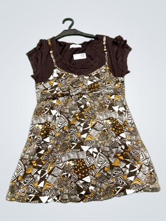 Cache Cache Brown and Patterned Dress