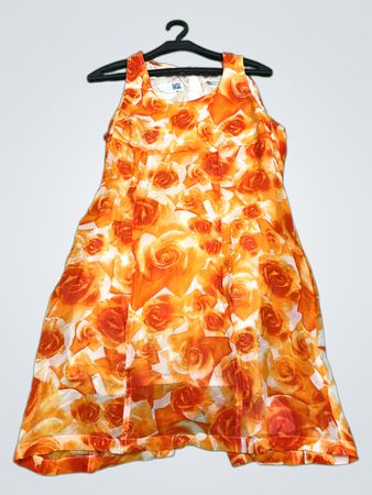 Krizia Jeans Orange Floral Kleid