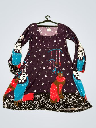 Natura Cat Print Dress