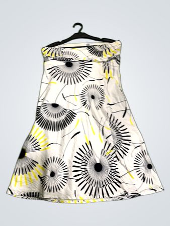 Trägerloses Kleid mit Löwenzahn-Druck