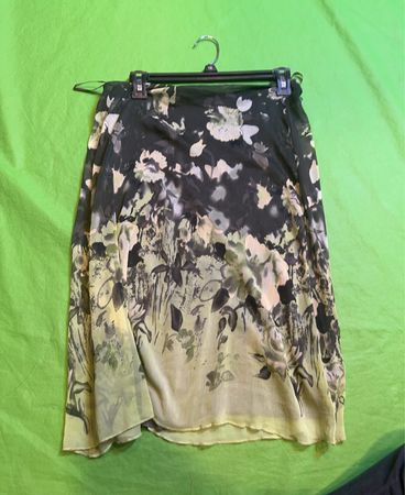 One Touch Floral Print Midi Rock