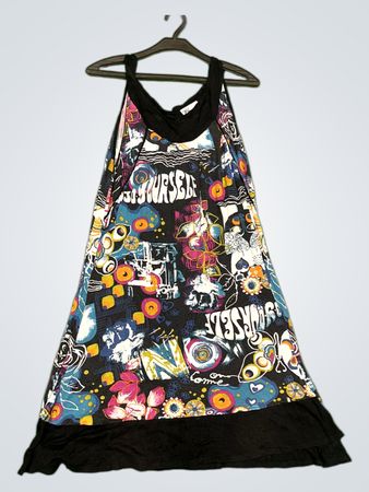 Vintage Vanguard Graphic Print Kleid