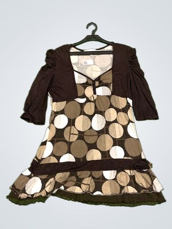 Naffinités Brown & White Polka Dot Long Sleeve Top