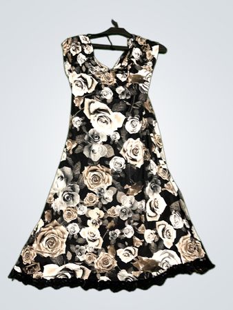 Esperance Paris Vintage Vanguard Rose Print Dress