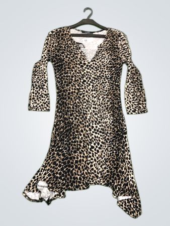 Dunnes Leopard Print Langarmkleid