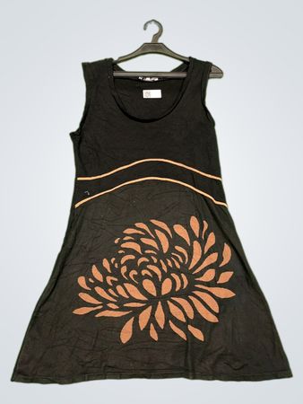 Lola & Liza Black Sleeveless Dress with Floral Print