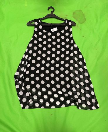 Vintage Vanguard Schwarz-Weiße Pünktchen Kleid