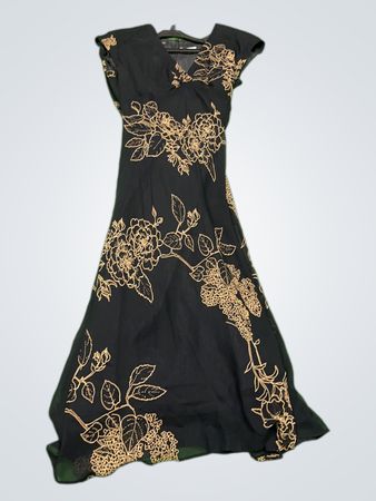 Jones New York Schwarzes Blumen-Maxi-Kleid