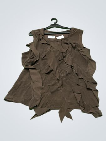 Cocomo Brown Ruffled Sleeveless Top