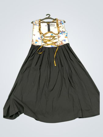 Lifo's Damen Schwarz-Weiße Blumenmuster Kleid