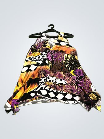 Magna Damen Ärmelloses Kleid mit abstraktem Druck und asymmetrischem Schnitt