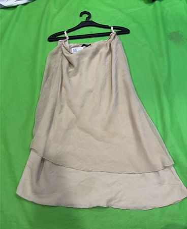 SAINT TROPEZ Women's Beige Sheer Layered Top