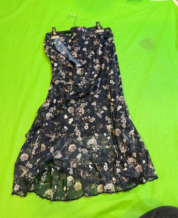 Floral Print Ruffled Skirt