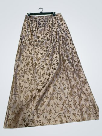 JS Collections Beaded Floral Maxi Skirt with Slit