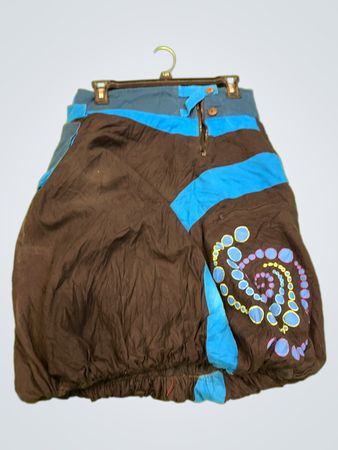 Black and Blue Skirt with Spiral Design