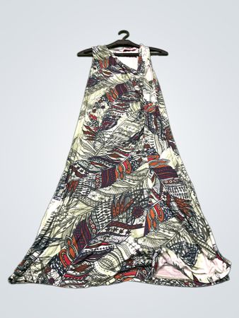 Smash! Federdruck Maxi-Kleid
