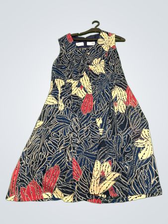 Vintage Vanguard Ärmelloses Midi-Kleid mit floralem Druck
