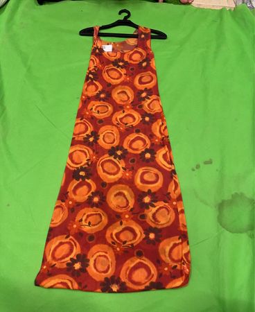 Oranges florales Maxikleid