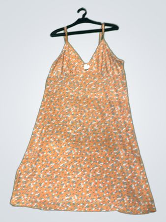Oranges florales Slipkleid