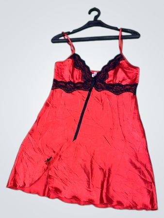 Kiss Red Lace Trim Chemise