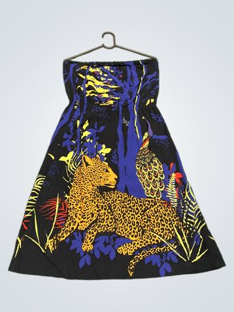 Geteiltes trägerloses Kleid mit Tiermuster