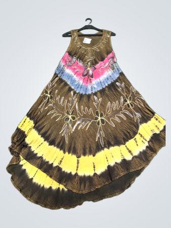 Maxikleid für Damen ohne Ärmel mit Batikmuster