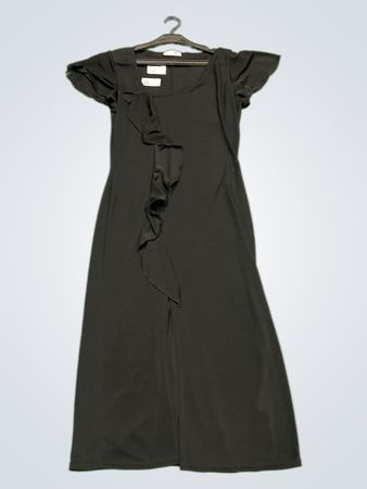 Schwarzes Rüschendes Maxikleid