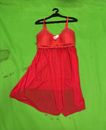 Rote durchsichtige Babydoll-Lingerie