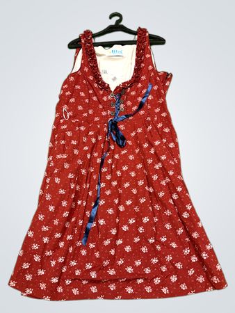 Lifos Landhaus und Trachtenmode Rotes Blumen Dirndl Kleid