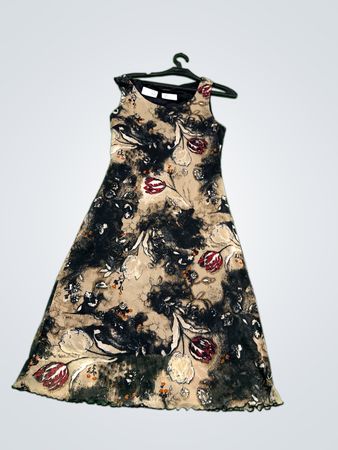 Ärmelloses Midi-Kleid mit floralem Druck