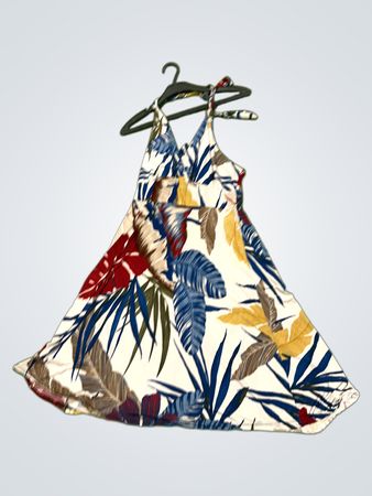 Halter Neck Tropenprint Kleid