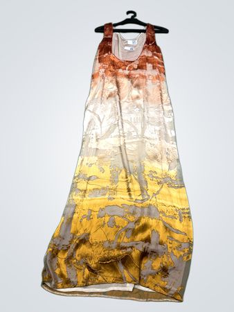 Maxikleid mit Ombre- und abstraktem Druck