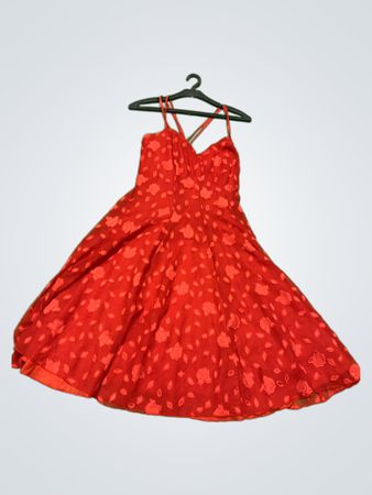 Rotes Rosenmuster-Kleid