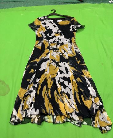 Kello Black Yellow White Floral Print Dress