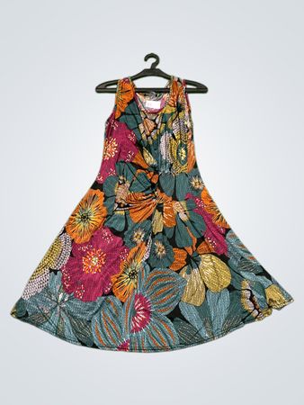 Esperance Paris Ärmelloses Midi-Kleid mit floralem Druck und Twist-Front