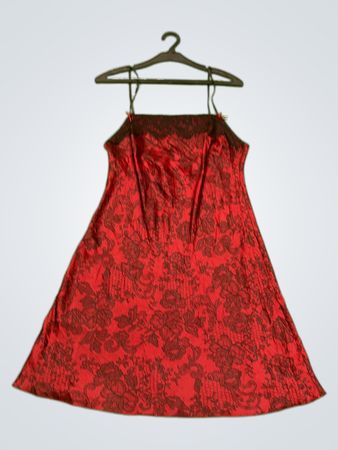 Cannelle Rot und Schwarz Blumenspitze Unterkleid