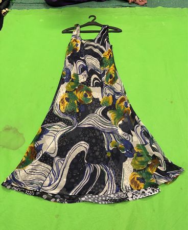 Maxikleid mit floralem und abstraktem Druck