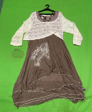 Paprika Damen Schichtenkleid mit Spitze oben