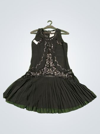 Marks & Spencer Autograph Schwarzes Pailletten-verziertes Faltenkleid