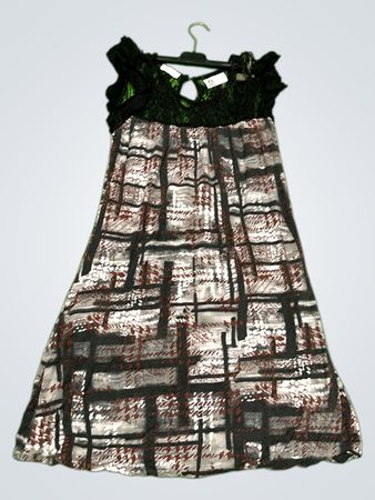 Cache Cache Women's Black Lace Trim Patterned Dress