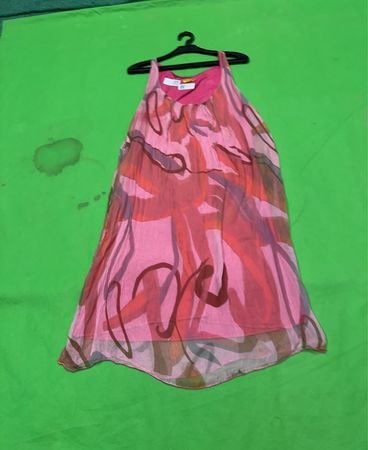 Chili Pink Abstract Print Kleid