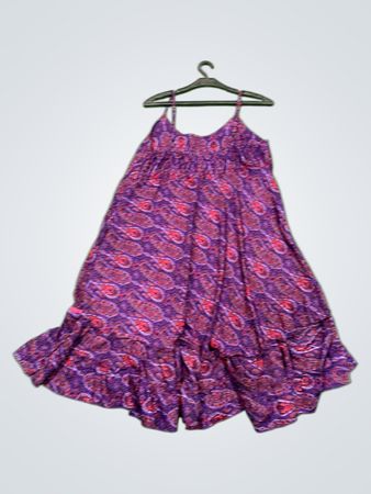 Moda Ibiza Lila Paisleymuster Maxi-Kleid
