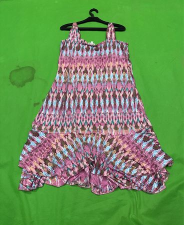BIAGGINI Damen XL Kleid mit pinkem Muster
