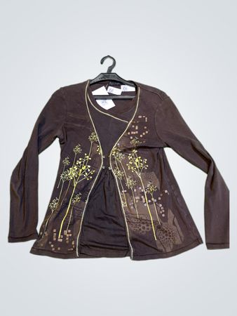 Ana Isabel Collection Damen Braunes Langarmoberteil