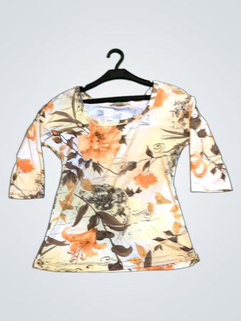 Marcona Damen Floral Print 3/4-Arm Top